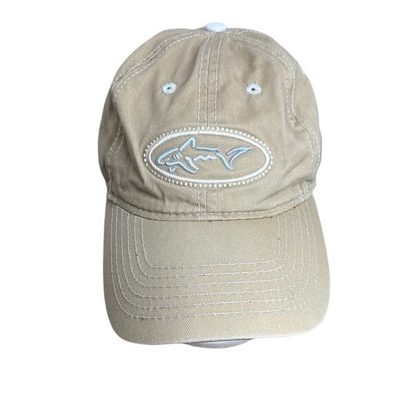 Greg Norman Shark Golf Hat Cap Adjustable Tan - Picture 1 of 7